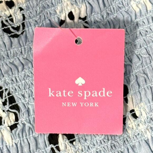 NWT Kate Spade Bphemian Midi Dress - Medium - Light Blue Print - 3/4 Sleeves - Picture 7 of 13